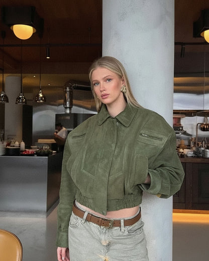 Trisha Suede Lapel Jacket