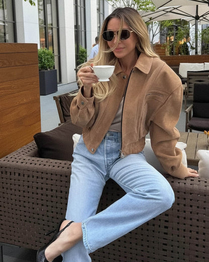 Trisha Suede Lapel Jacket