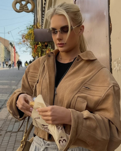 Trisha Suede Lapel Jacket