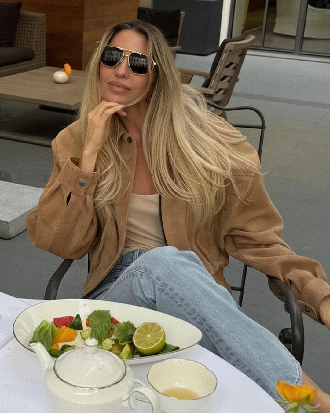 Trisha Suede Lapel Jacket