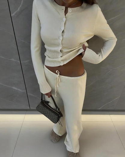 Aimee Knitted Cardigan and Trousers Set
