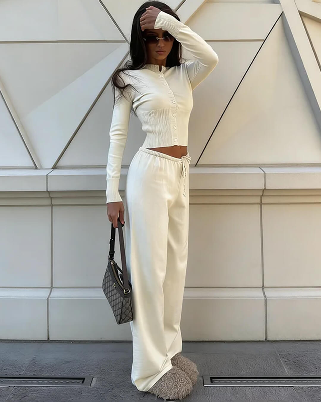 Aimee Knitted Cardigan and Trousers Set