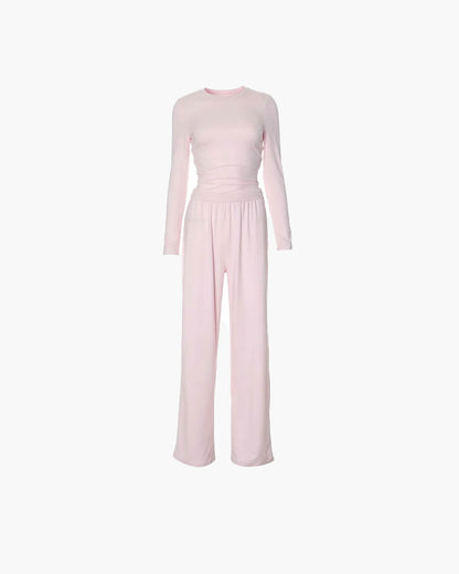 Meryll Long Sleeve Top and Wide Leg Trousers Set
