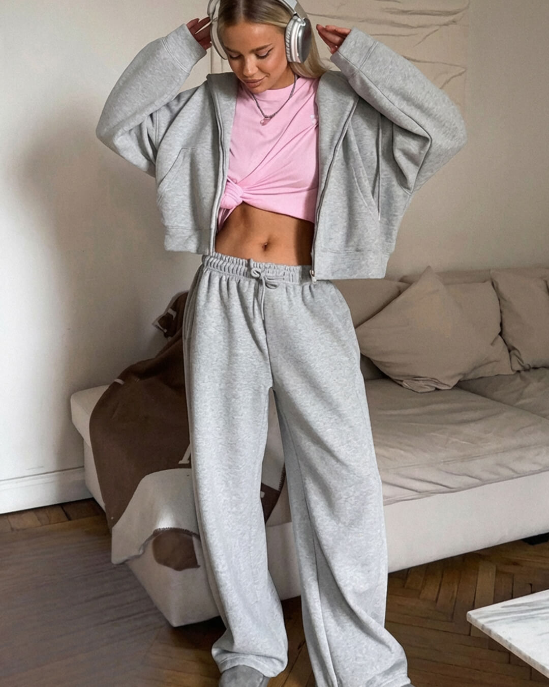Ethel Two-Piece Zipper Tracksuit Set