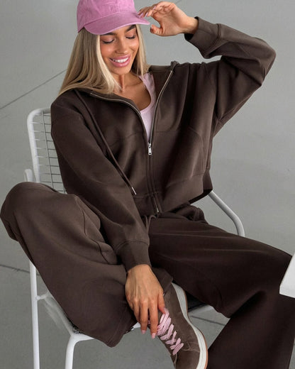 Ethel Two-Piece Zipper Tracksuit Set