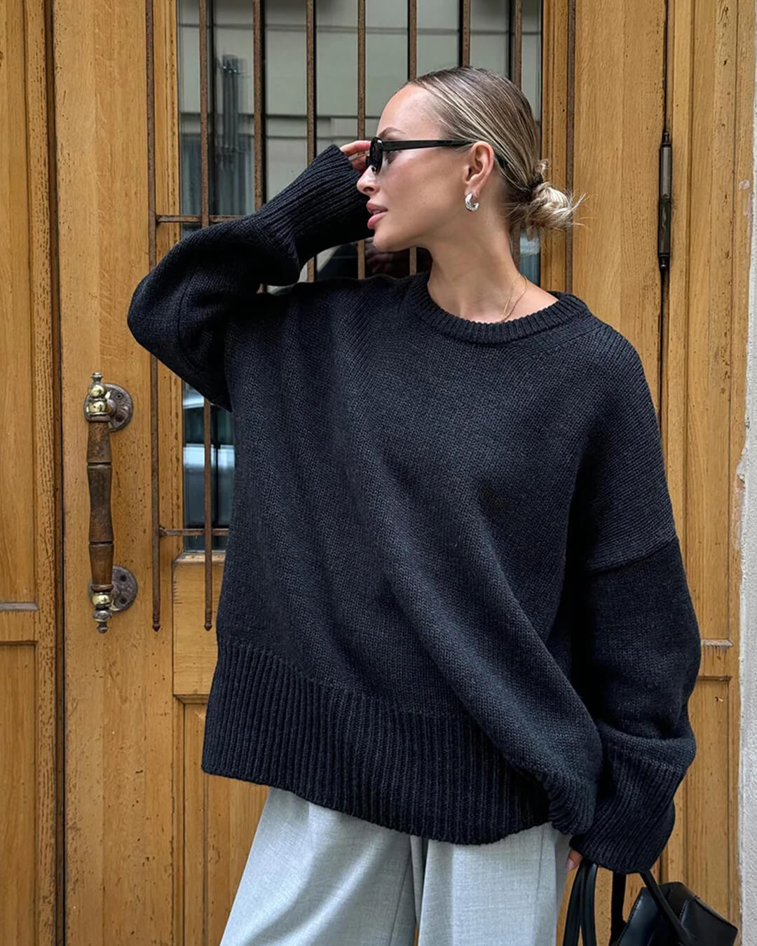 Georgette Ribbed Knit Sweater