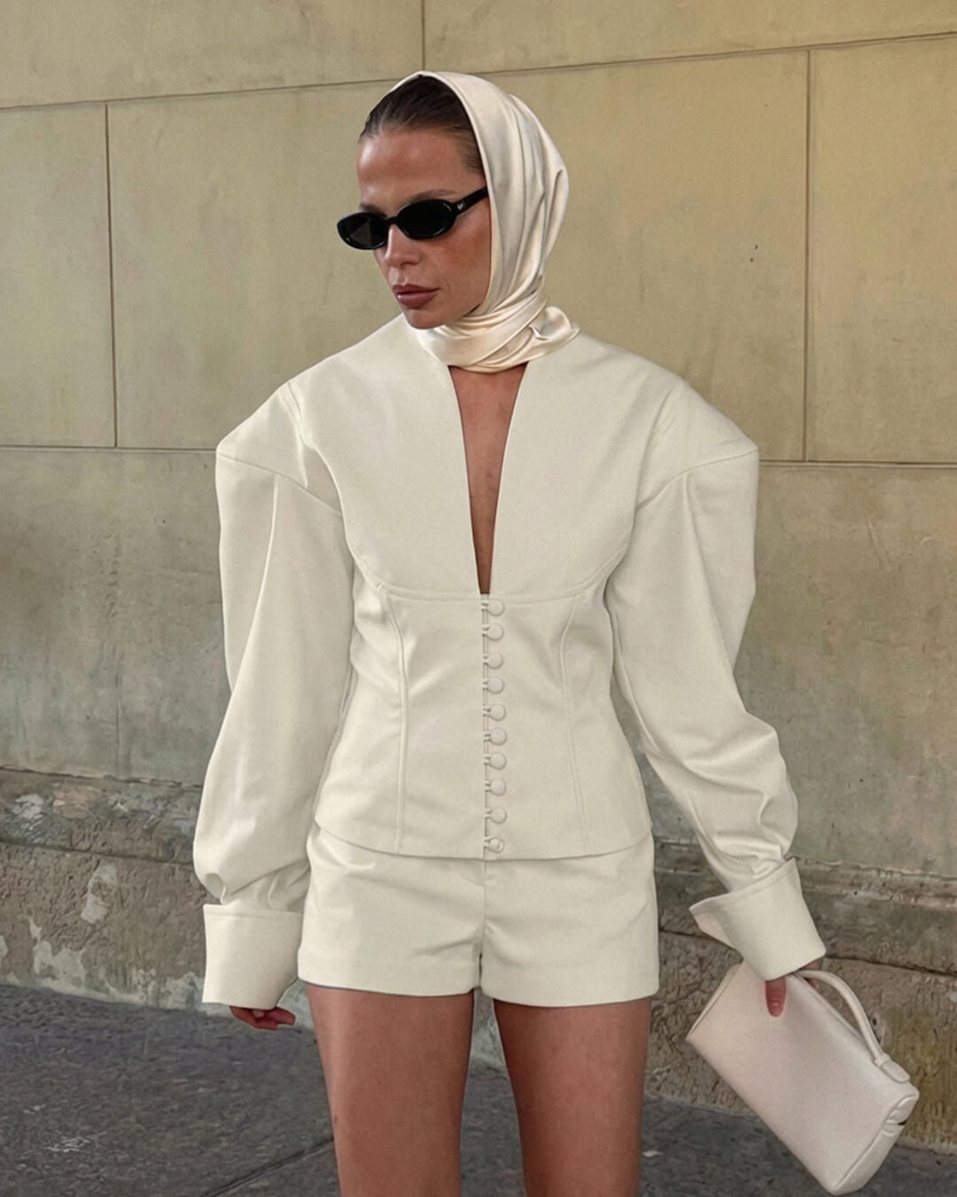 Angelica Cinched-Waist Blazer Shorts Set