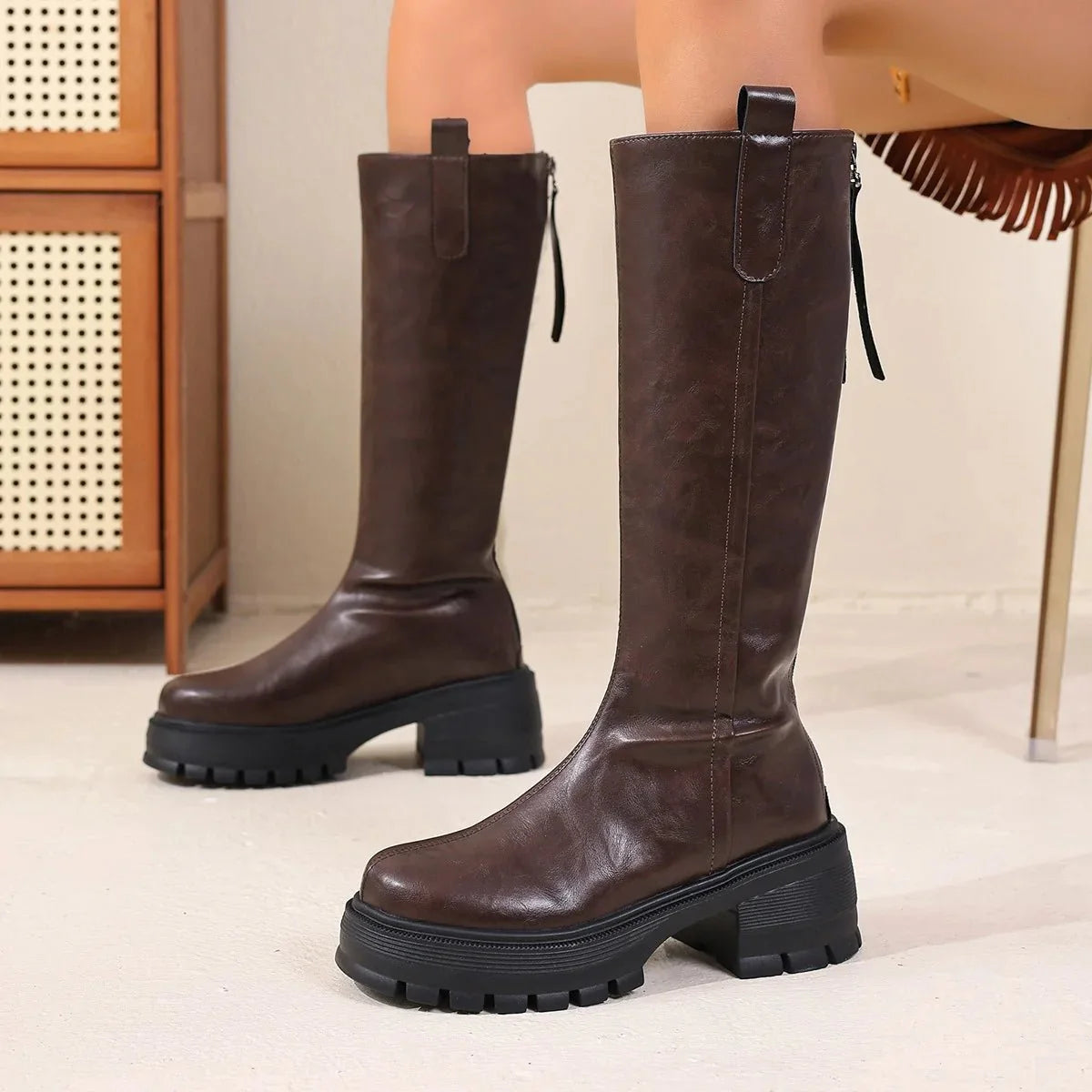Feliz Knee High Leather Boots