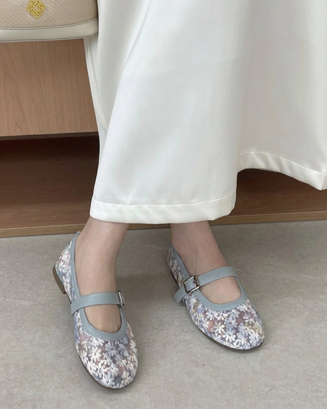 Helen Mesh Mary Jane Ballet Flats