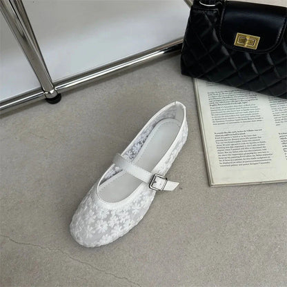 Helen Mesh Mary Jane Ballet Flats