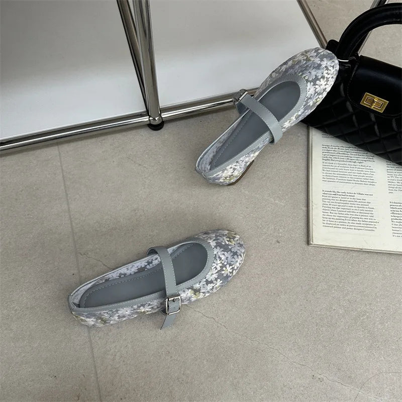 Helen Mesh Mary Jane Ballet Flats