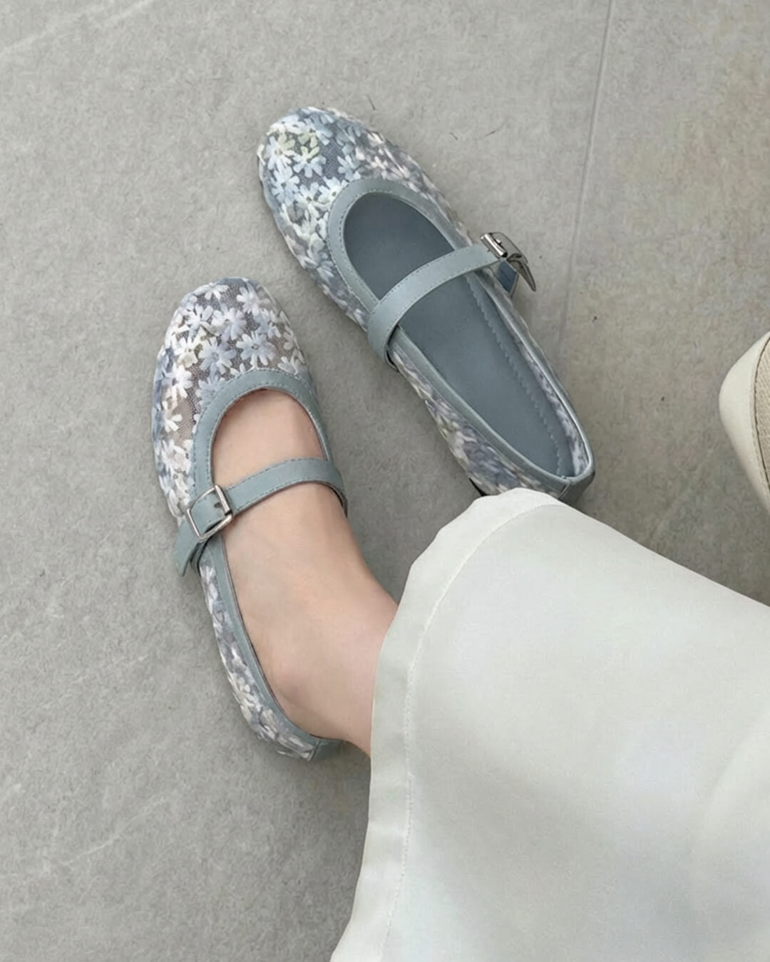 Helen Mesh Mary Jane Ballet Flats