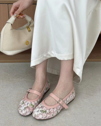 Helen Mesh Mary Jane Ballet Flats