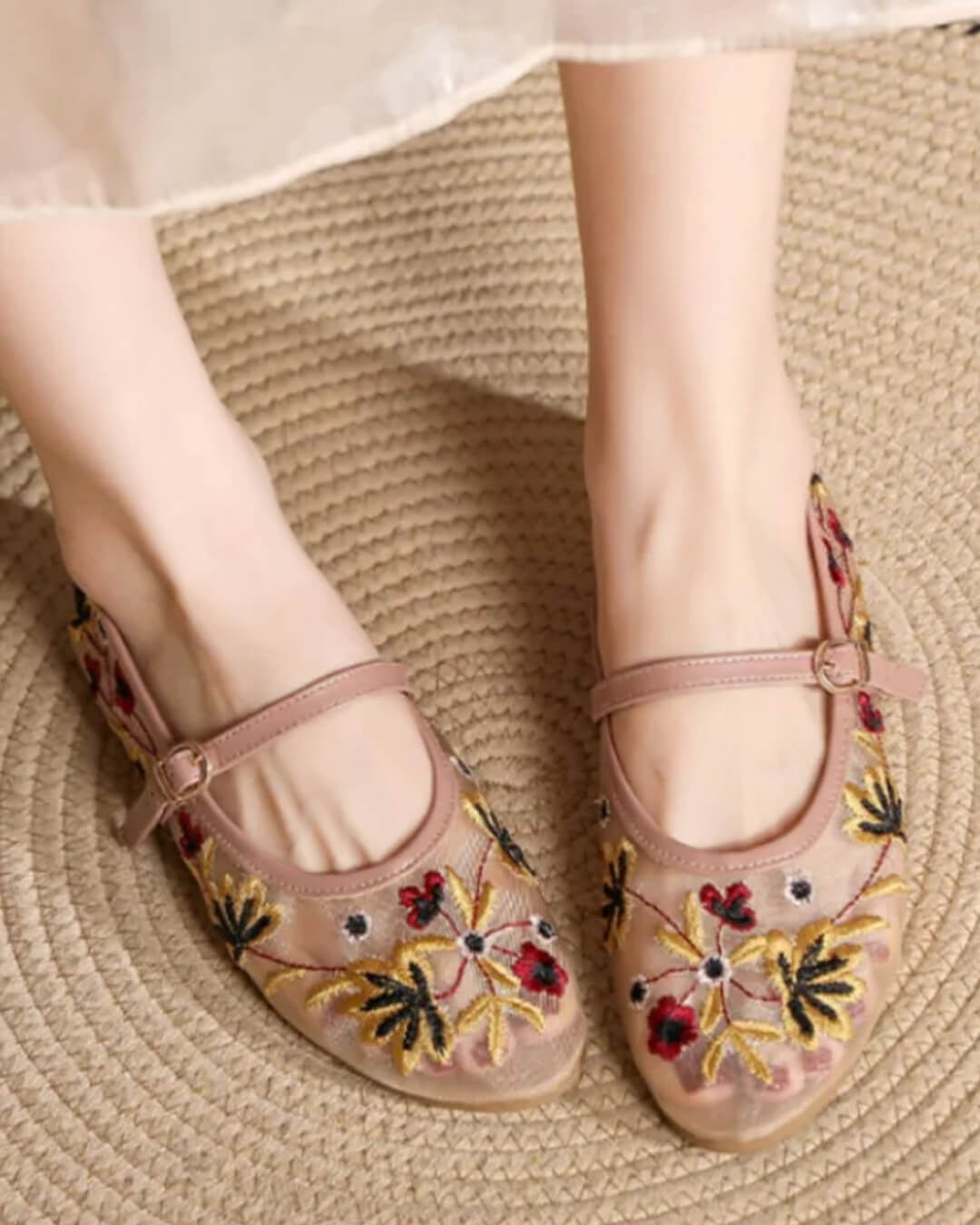 Leah Embroidered Ballet Flats