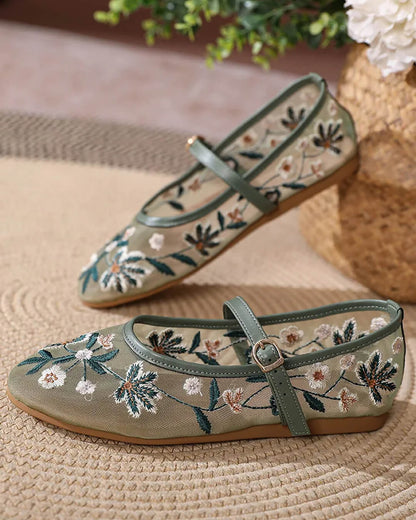 Leah Embroidered Ballet Flats