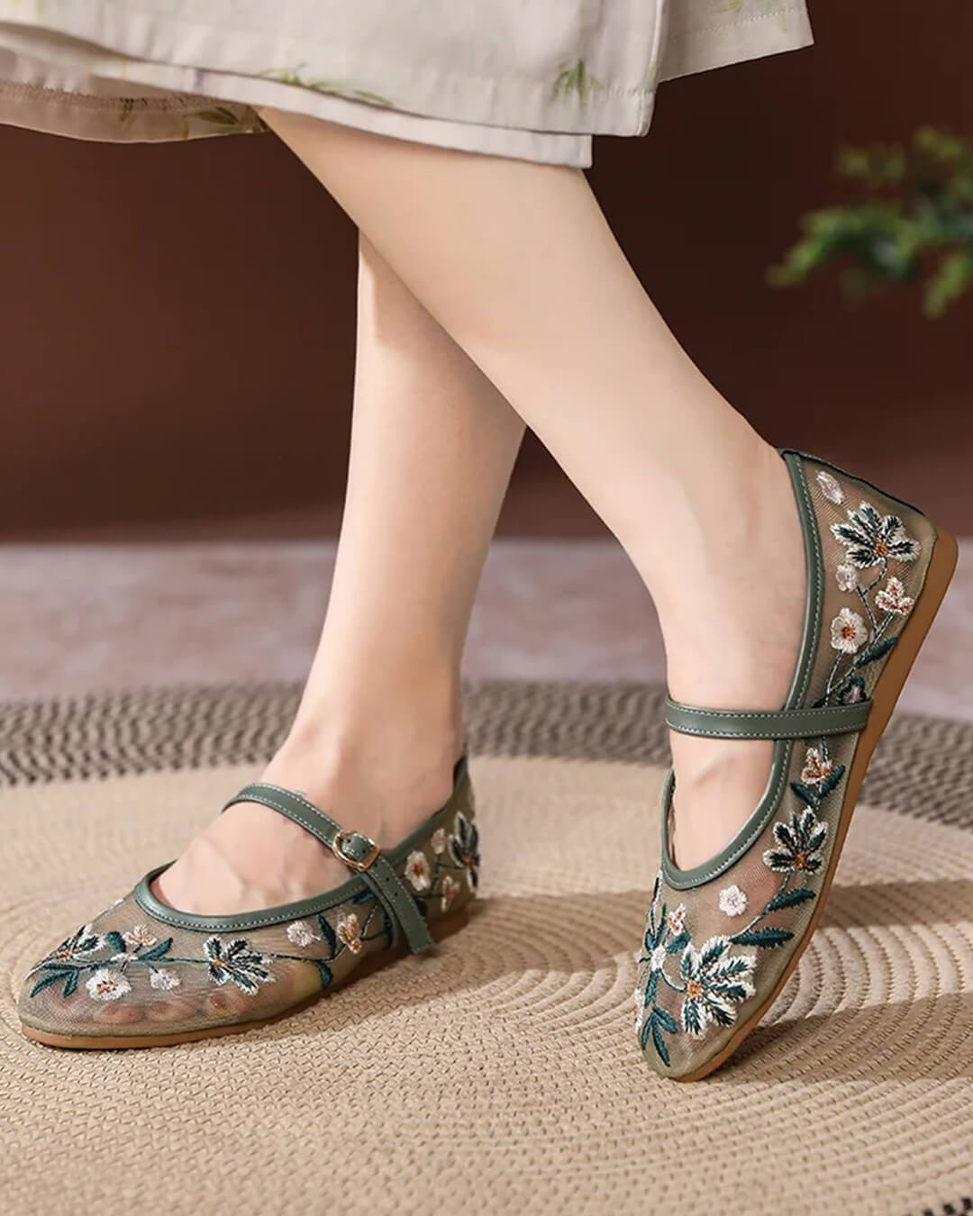 Leah Embroidered Ballet Flats