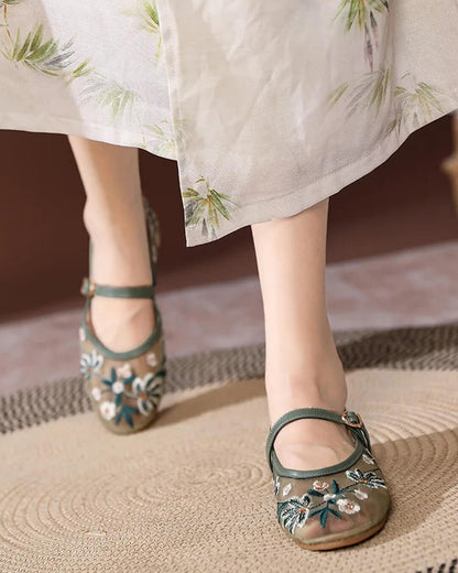 Leah Embroidered Ballet Flats