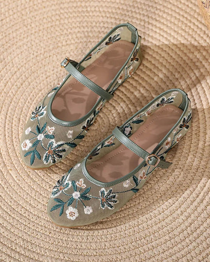 Leah Embroidered Ballet Flats