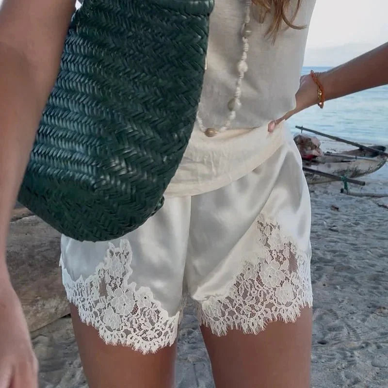 Janice Satin Lace Shorts