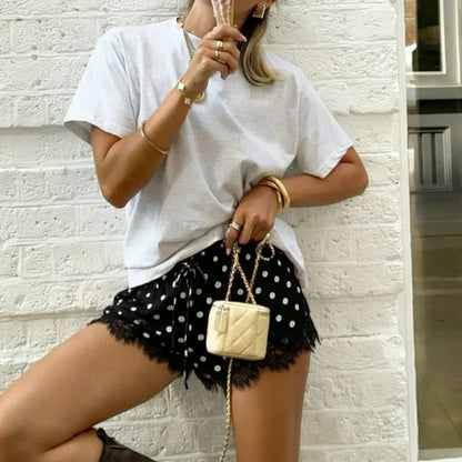 Kamilla Polka Dot Satin Mini Short