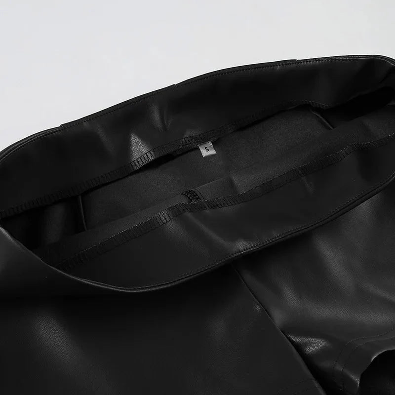 Rhian Hipster Leather Shorts