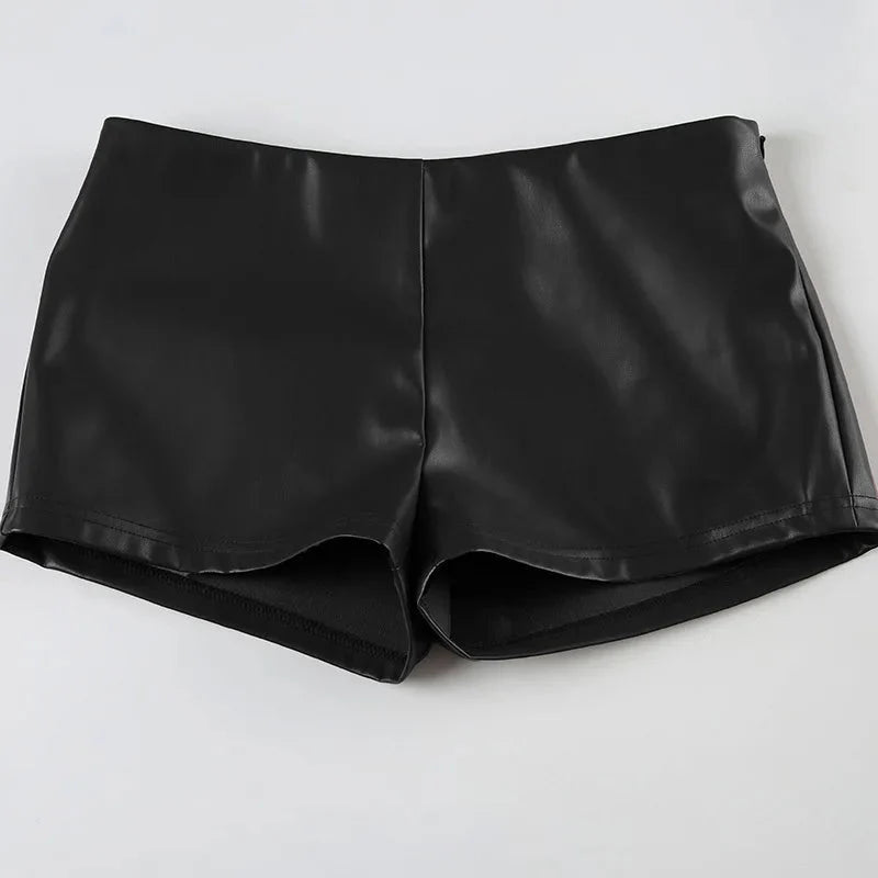 Rhian Hipster Leather Shorts