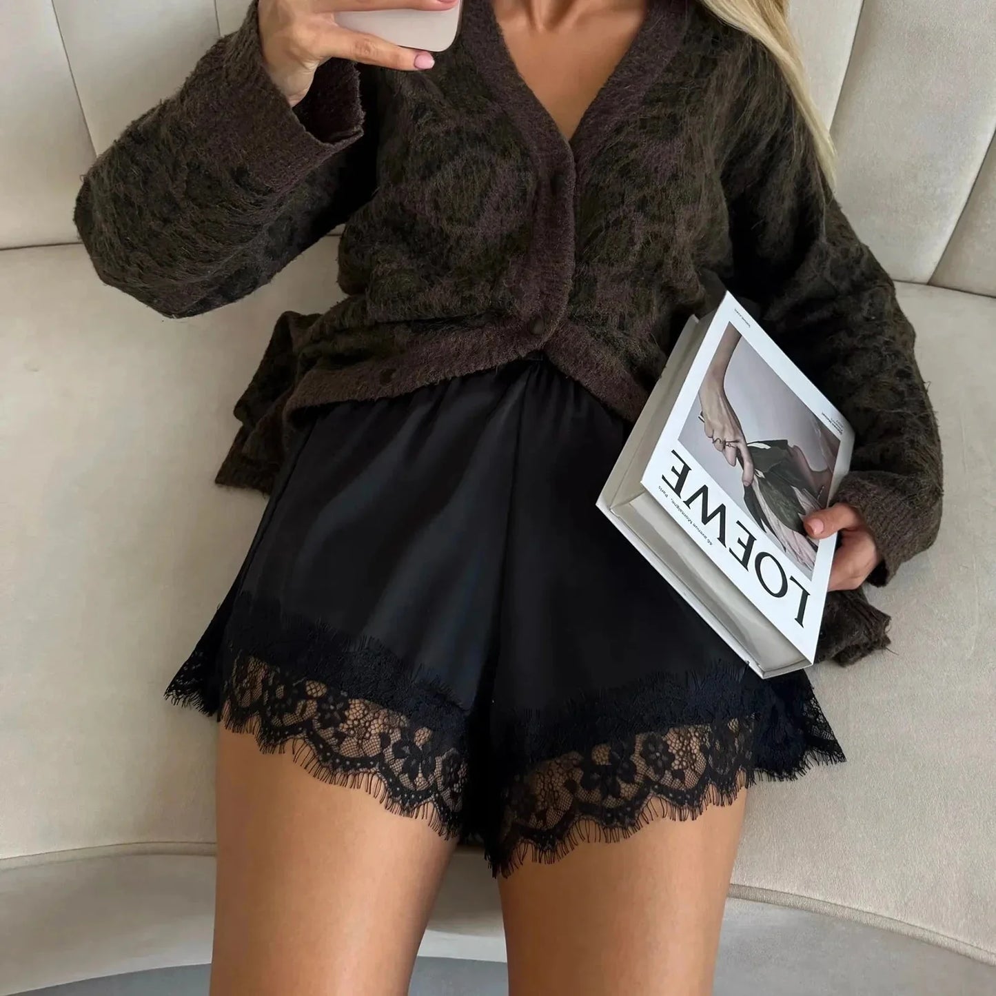 Suzette Lace Satin Shorts