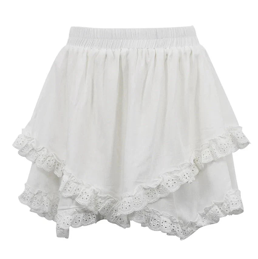 Kyrie Ruffled Trim Layered Mini Skirt