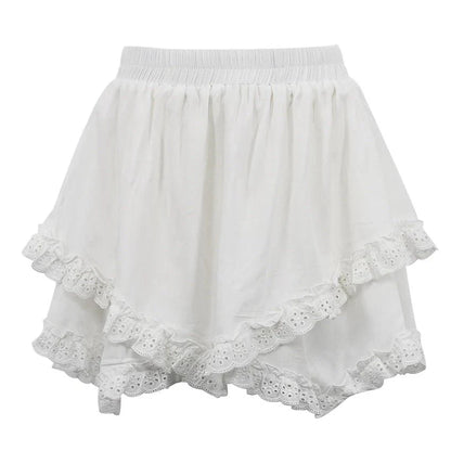 Kyrie Ruffled Trim Layered Mini Skirt