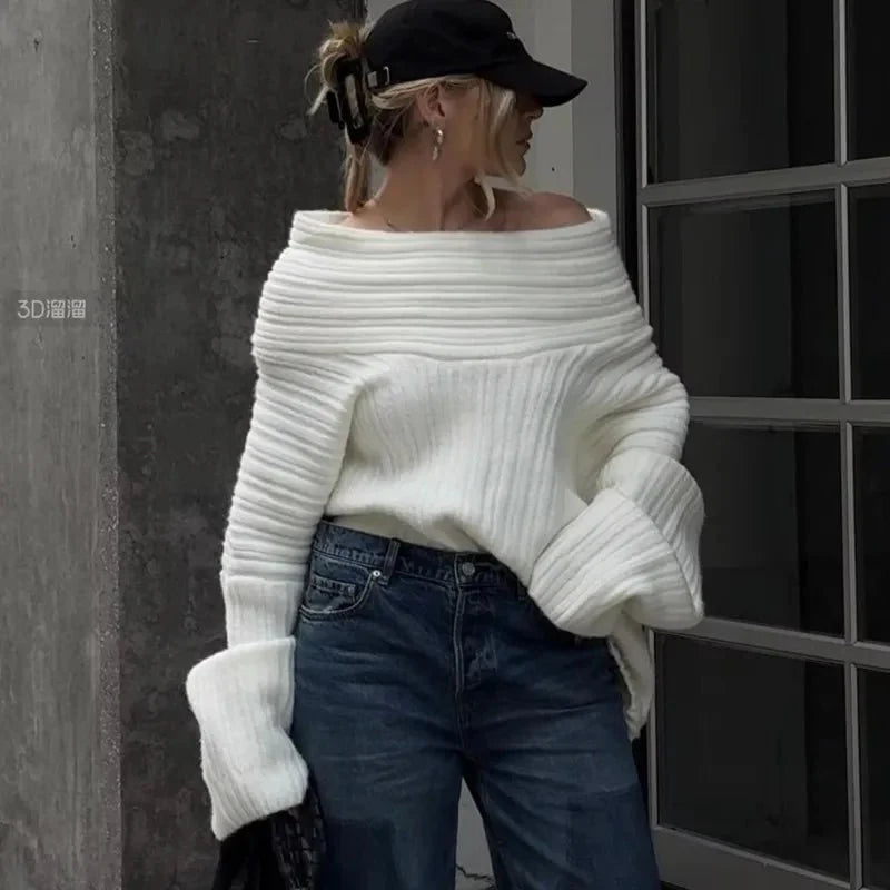 Maya Off-shoulder Knit Sweater
