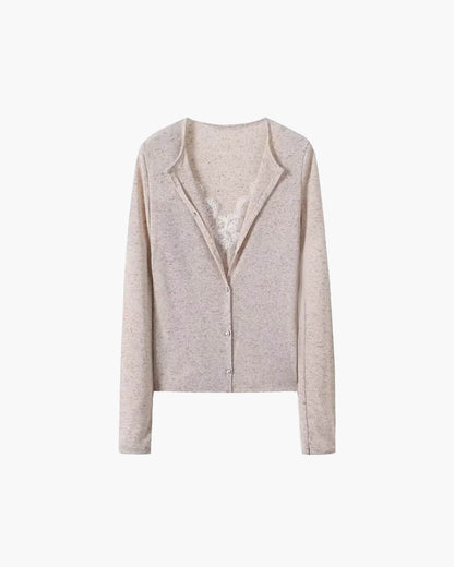 Ada Paneled Lace Trim Top