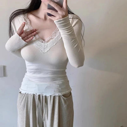 Aurora V-neck Lace Top