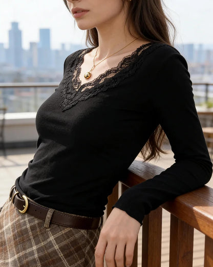 Aurora V-neck Lace Top