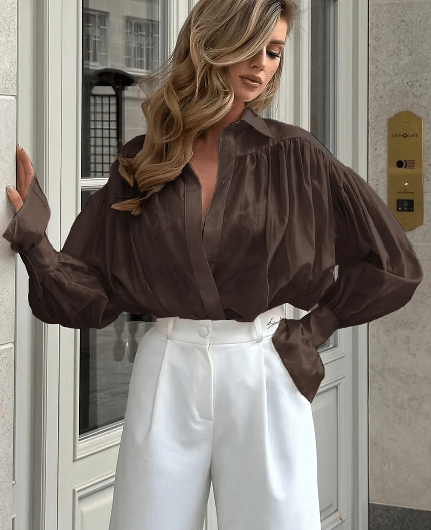 Brielle Button Down Sheer Blouse