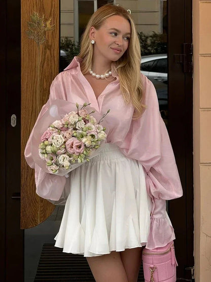 Brielle Button Down Sheer Blouse