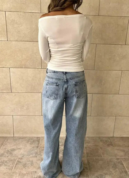 Cassy Off-shoulder Long Sleeve Top