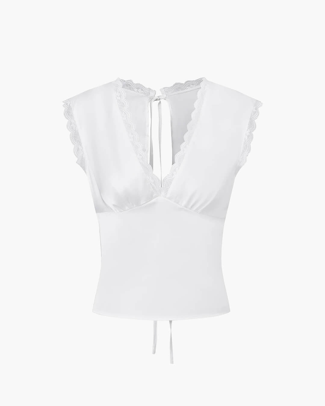 Francesca Deep Neck Satin Top