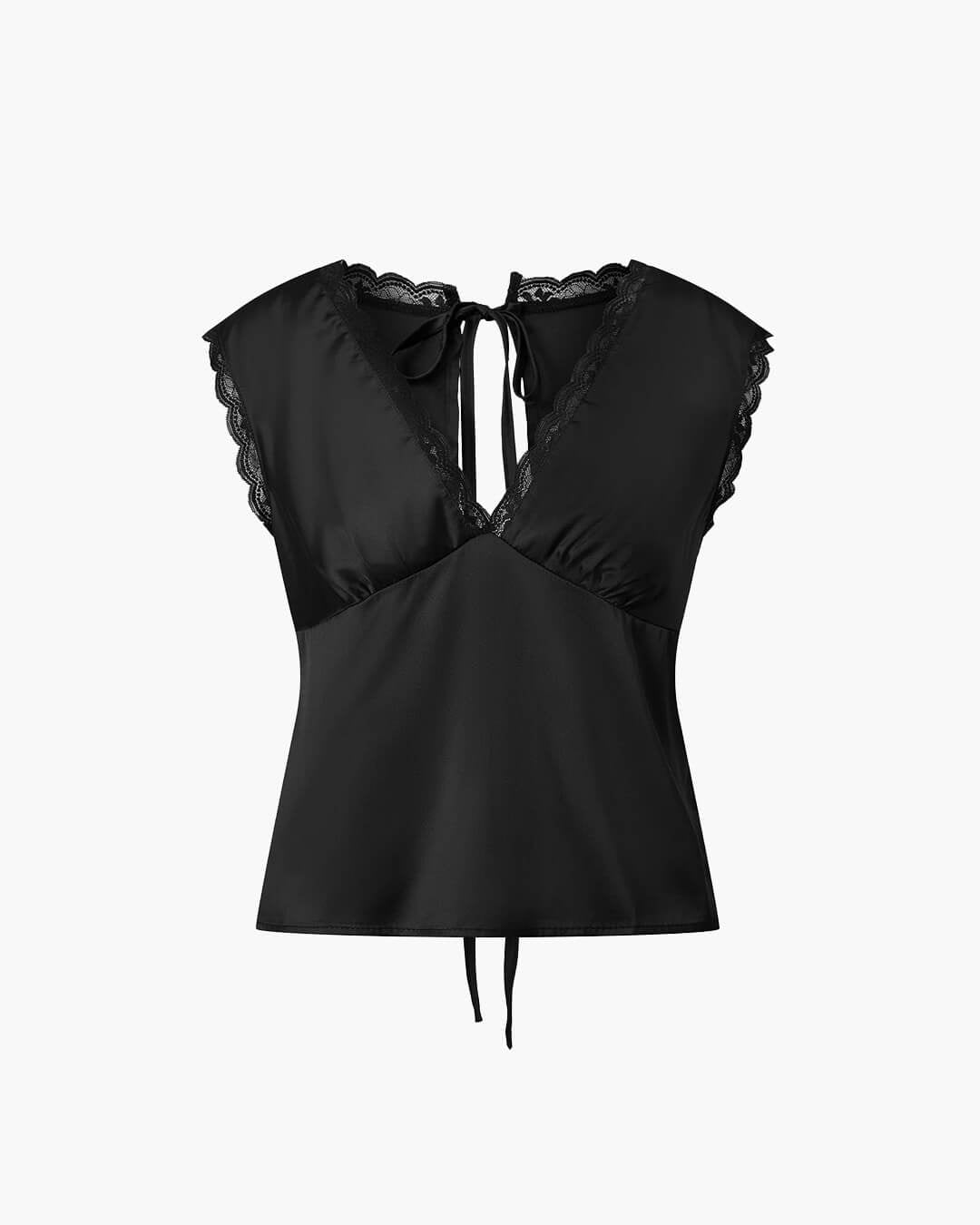 Francesca Deep Neck Satin Top