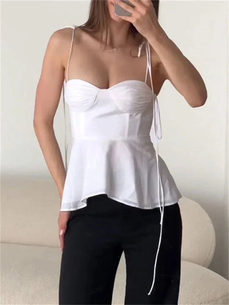 Jada Peplum Corset Cami Top