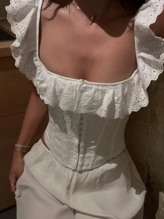 Jamie Ruffled Corset Top