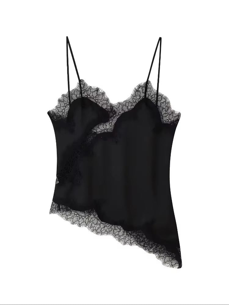 Kara Asymmetric Satin Cami Top