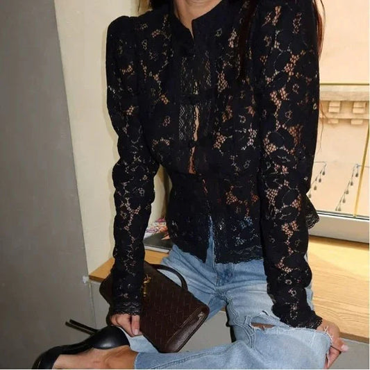 Katalina Puff Sleeve Lace Blouse