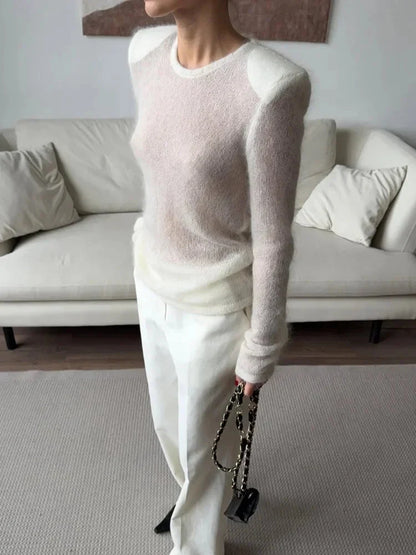 Maricar Slim Fit Sheer Pullover