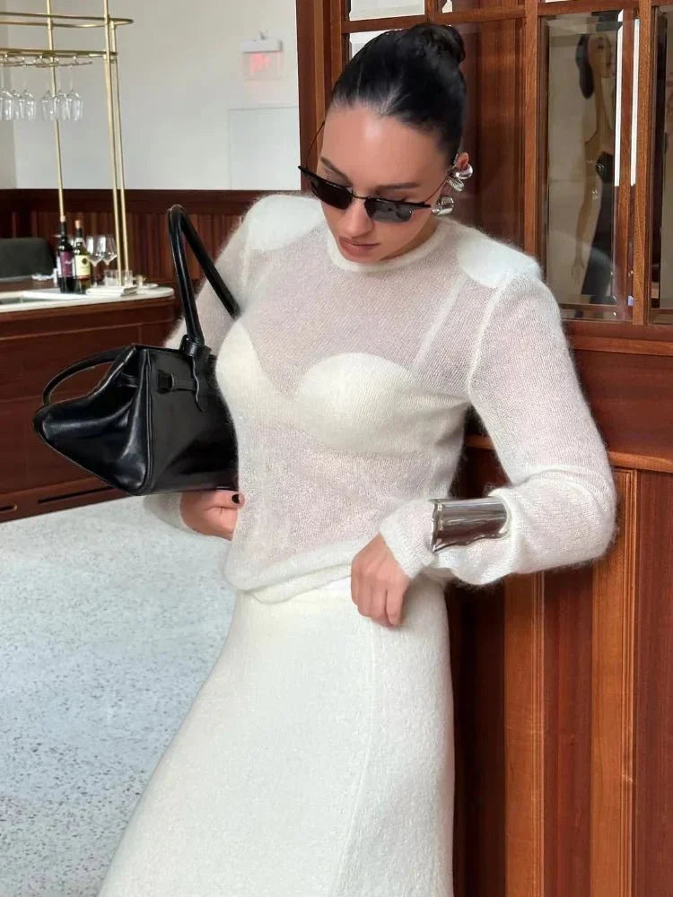 Maricar Slim Fit Sheer Pullover