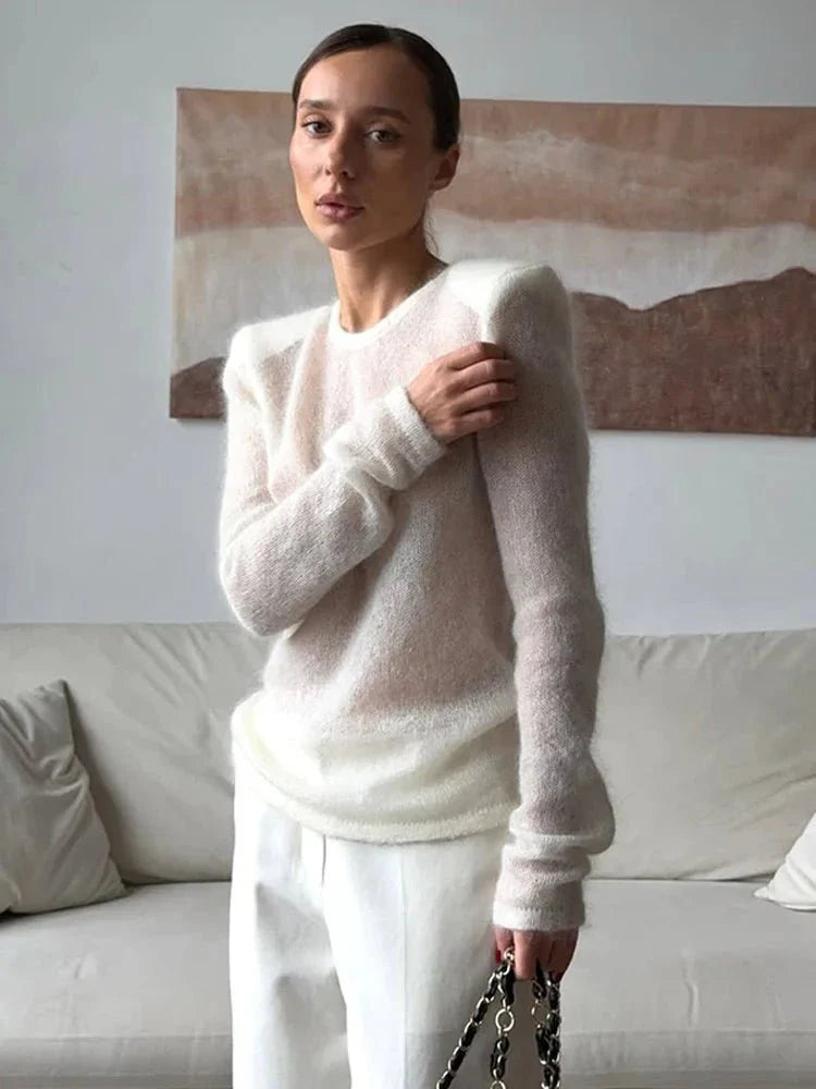 Maricar Slim Fit Sheer Pullover