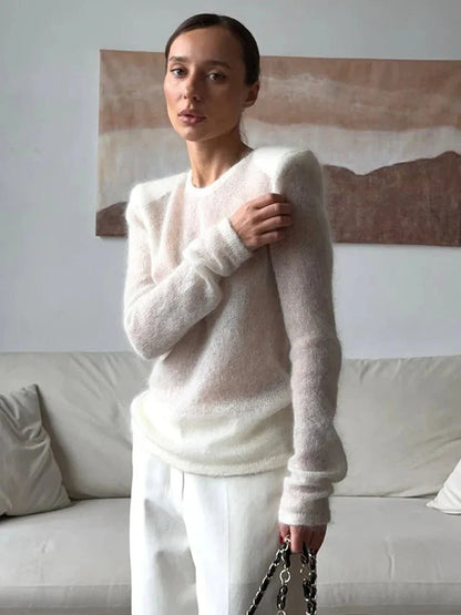 Maricar Slim Fit Sheer Pullover