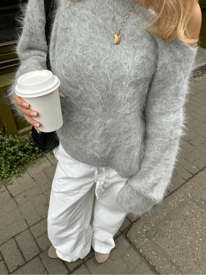 Meryl Off-shoulder Mohair Sweater