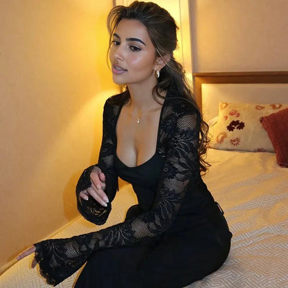 Nadine Lace Flare Sleeve Top