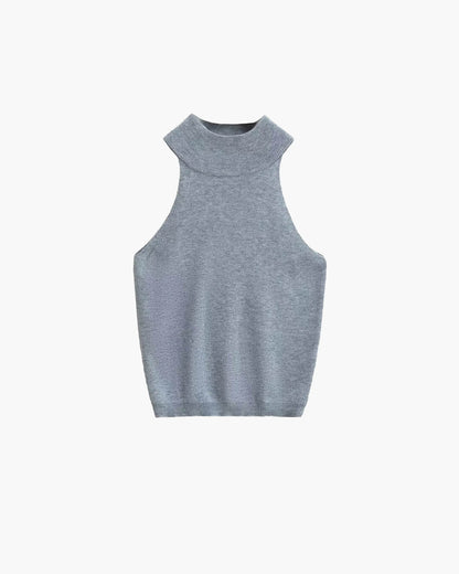 Nicky Halter Neck Sleeveless Knit Crop Top