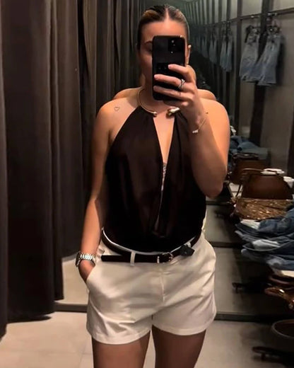 Ophelia Backless Draped Bodysuit